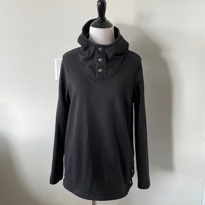 The North Face Pullover 1/4 Snap Fleece Hoodie Sweatshirt Women's Medium Black